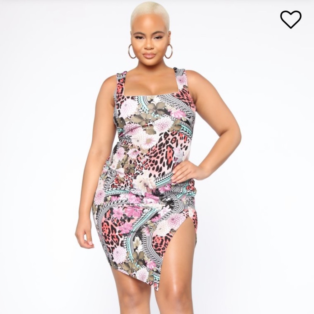 Fashionnova- Bait Me Floral Midi Dress (1X)